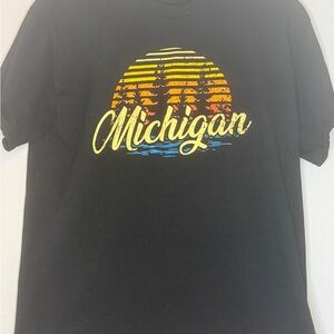 Gildan Black Tee with Michigan Sunset Graphic